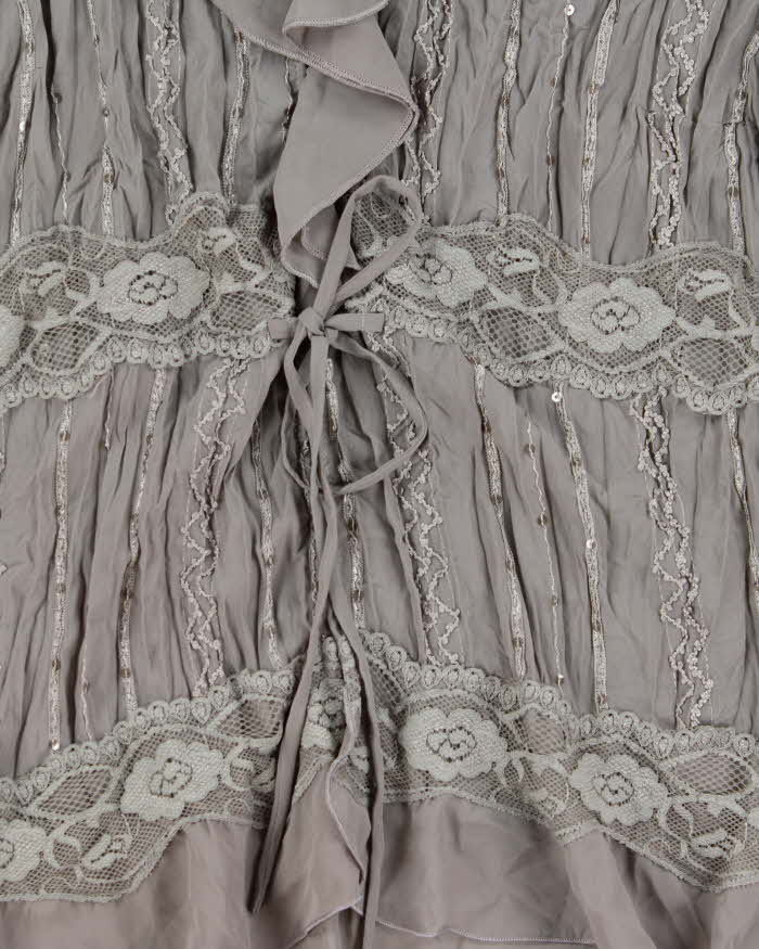 Vintage Y2k 00s Piano Crinkle Sequin Blouse - L