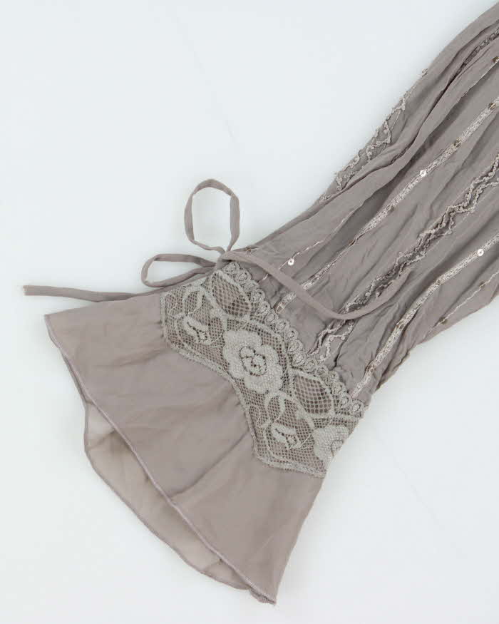 Vintage Y2k 00s Piano Crinkle Sequin Blouse - L