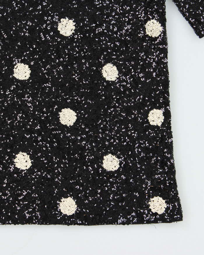 Vintage Women's J.Crew Black Sequined Party Top - S