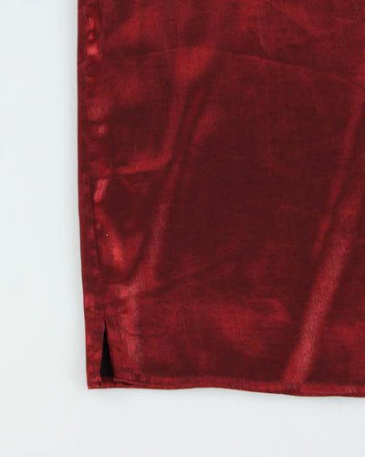 Vintage Women's 1990s Karen Scott Red Satin Party Top - S