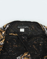 Vintage Women's 1990s Bianca Nygard Sequined Halterneck Party Top - L