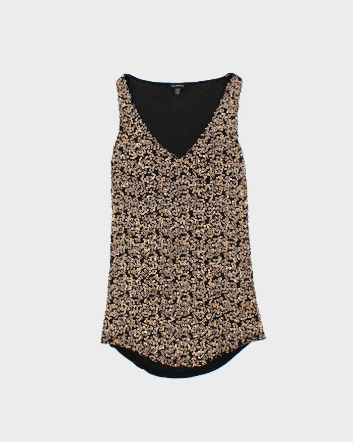 Vintage Women's 1990s Le Chateau Sequined Party Top - XXS