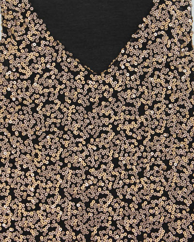 Vintage Women's 1990s Le Chateau Sequined Party Top - XXS