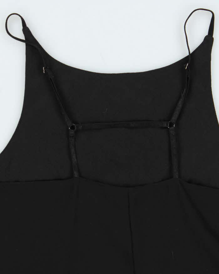 Vintage Women's Black Sequined Strappy Party Top - M