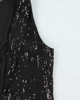 Vintage Women's Black Edit By Jeanne Bekker Sequined Party Waistcoat Top - XS
