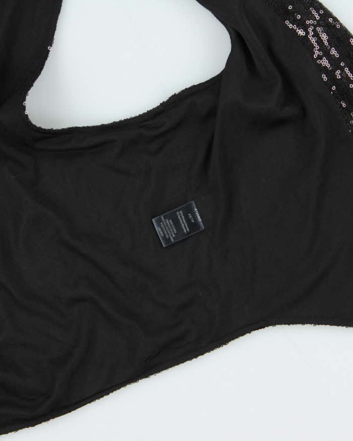 Vintage Women's Black Edit By Jeanne Bekker Sequined Party Waistcoat Top - XS