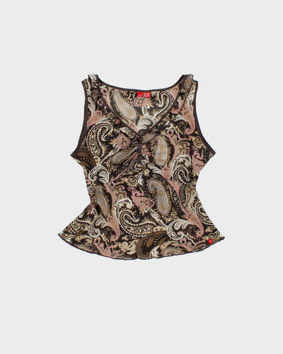 Vintage Y2k 00s Esprit Mesh Sleeveless Blouse- S