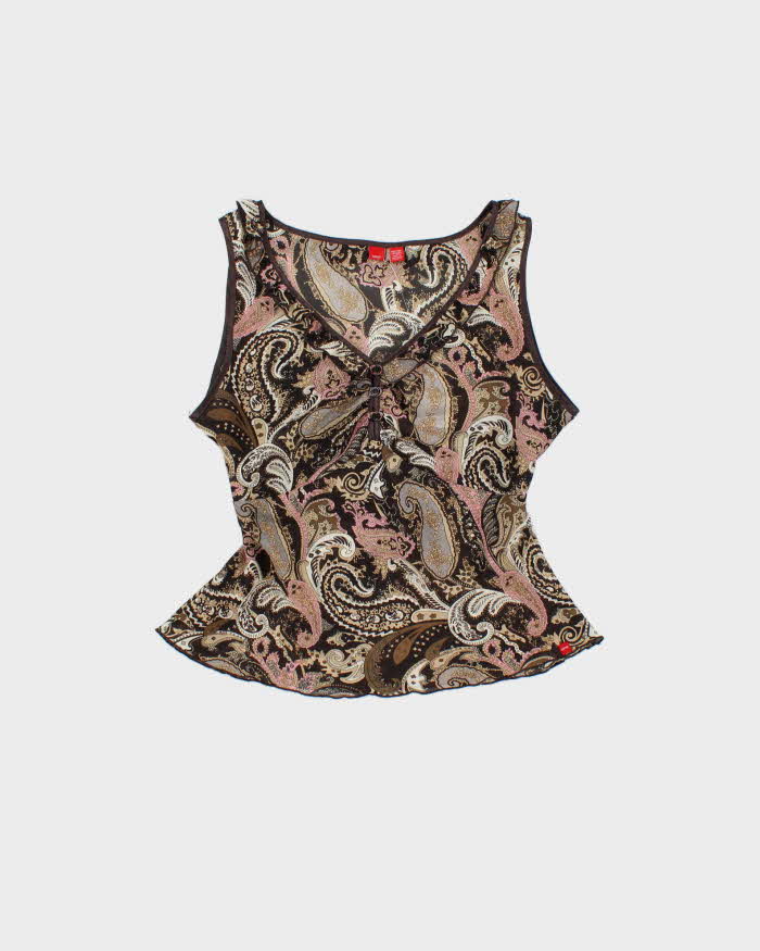 Vintage Y2k 00s Esprit Mesh Sleeveless Blouse- S