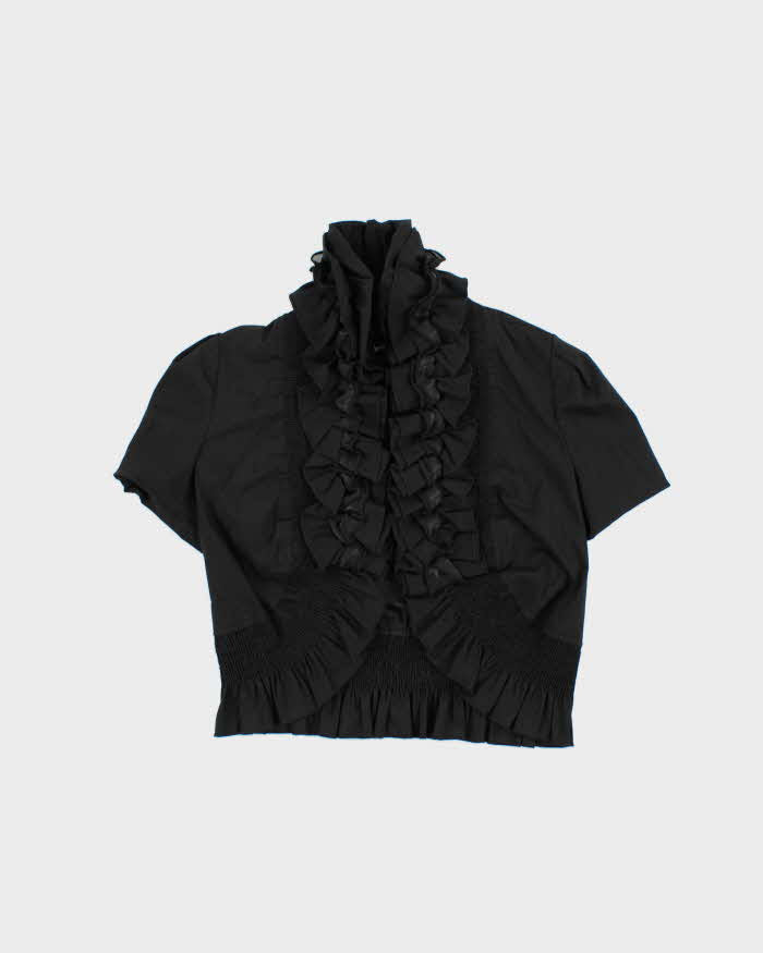Vintage Y2k 00s Le Chateau Ruffle Bolero Top - S