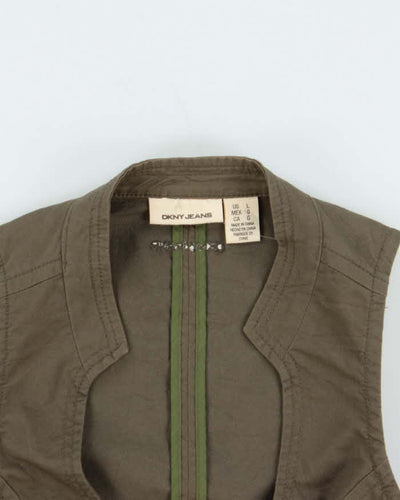 Vintage Y2k 00s DKNY Waistcoat Top - L