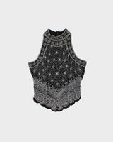 Vintage 90s Papell Boutique Silk Beaded Top - M