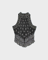 Vintage 90s Papell Boutique Silk Beaded Top - M