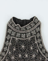 Vintage 90s Papell Boutique Silk Beaded Top - M