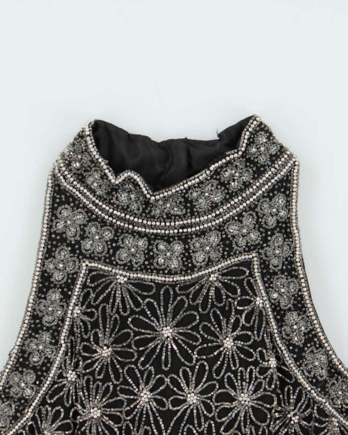 Vintage 90s Papell Boutique Silk Beaded Top - M