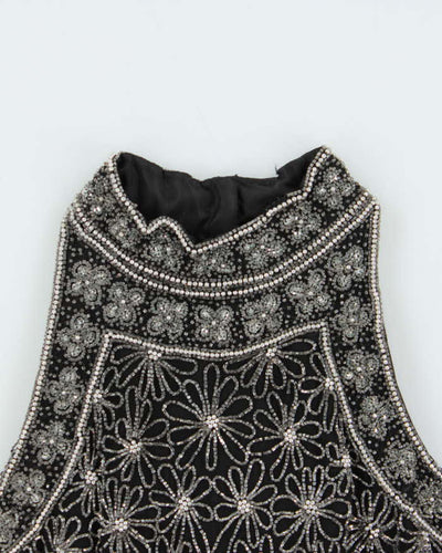 Vintage 90s Papell Boutique Silk Beaded Top - M