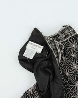 Vintage 90s Papell Boutique Silk Beaded Top - M