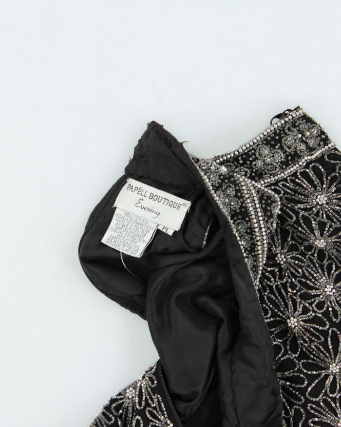 Vintage 90s Papell Boutique Silk Beaded Top - M