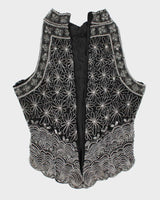 Vintage 90s Papell Boutique Silk Beaded Top - M