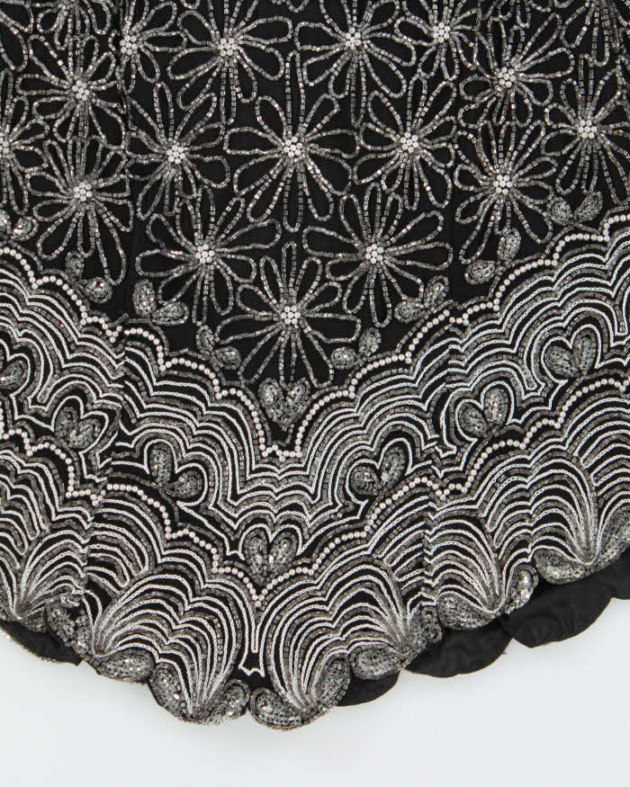 Vintage 90s Papell Boutique Silk Beaded Top - M