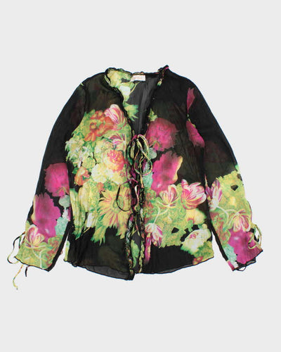 Vintage 00s Jube Girl Sheer Floral Blouse - M