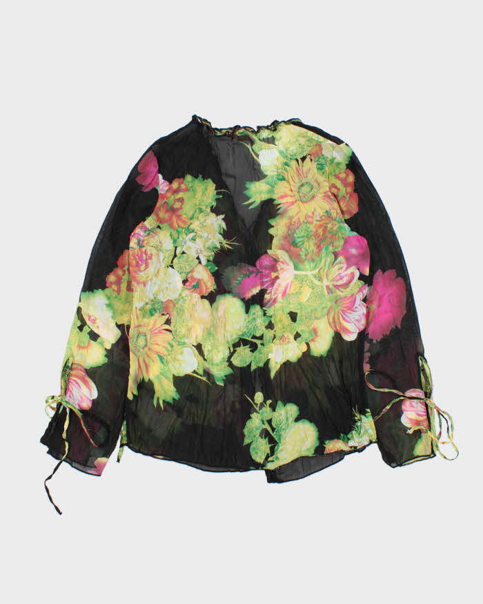 Vintage 00s Jube Girl Sheer Floral Blouse - M