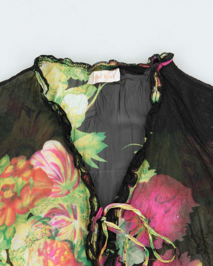 Vintage 00s Jube Girl Sheer Floral Blouse - M