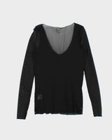 Vintage Y2k 00s Ralph Lauren Sequin Mesh Top - M