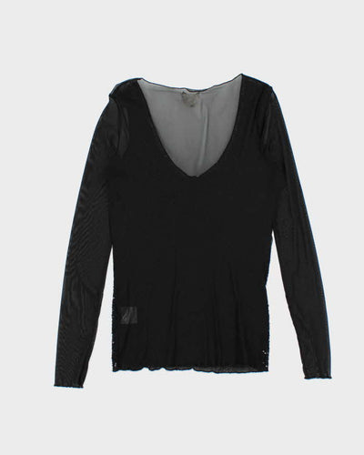 Vintage Y2k 00s Ralph Lauren Sequin Mesh Top - M