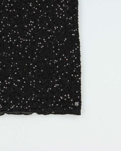 Vintage Y2k 00s Ralph Lauren Sequin Mesh Top - M