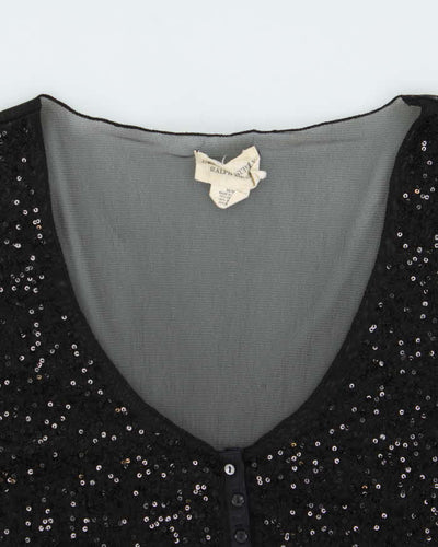 Vintage Y2k 00s Ralph Lauren Sequin Mesh Top - M