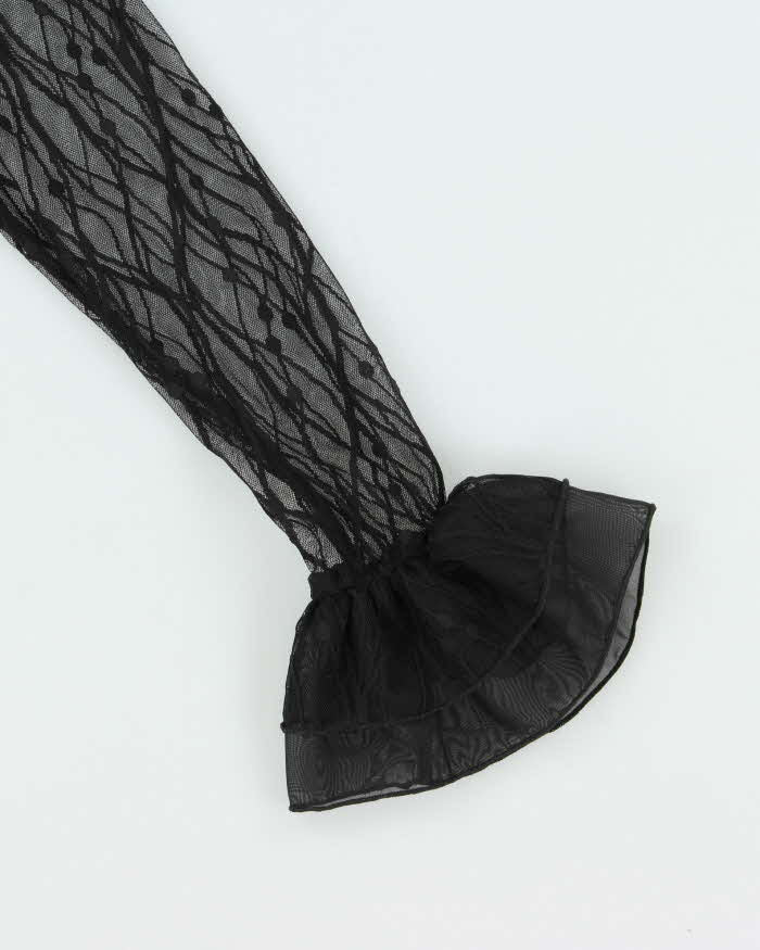 Vintage Y2k 00s Ness Ruffle Mesh Top - S