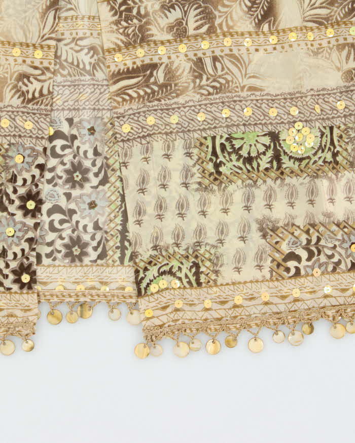 Vintage 90s 00s Joseph Ribkoff Sheer Sequin Beaded Blouse - L