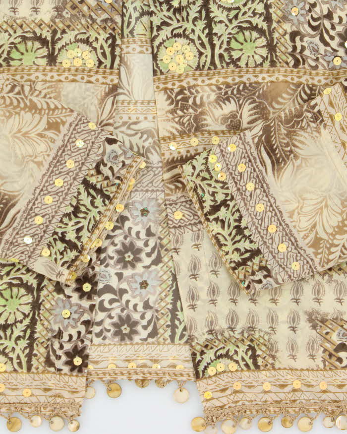 Vintage 90s 00s Joseph Ribkoff Sheer Sequin Beaded Blouse - L