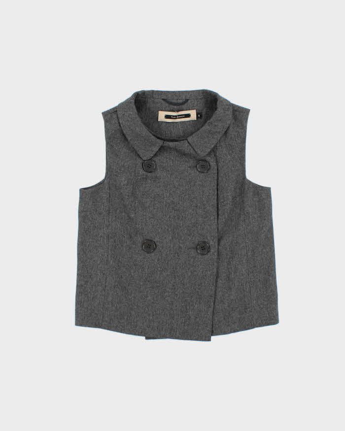 Tara Jarmon Double Breasted Wool Blend Waistcoat Top - M