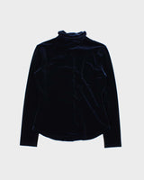 Vintage 90s Vertical Club Velvet Button-up Top - M