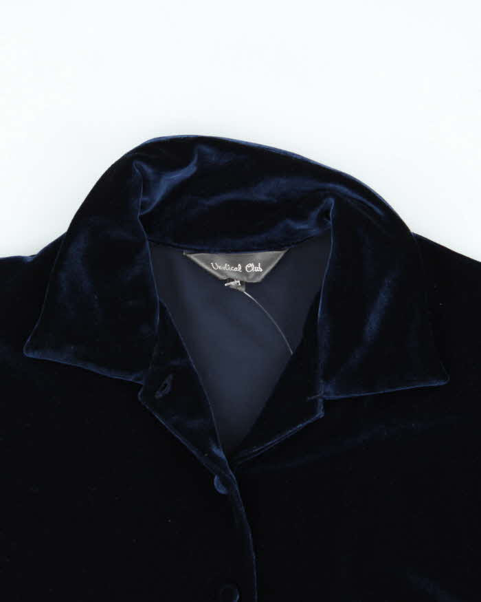 Vintage 90s Vertical Club Velvet Button-up Top - M