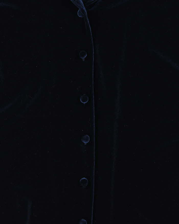 Vintage 90s Vertical Club Velvet Button-up Top - M