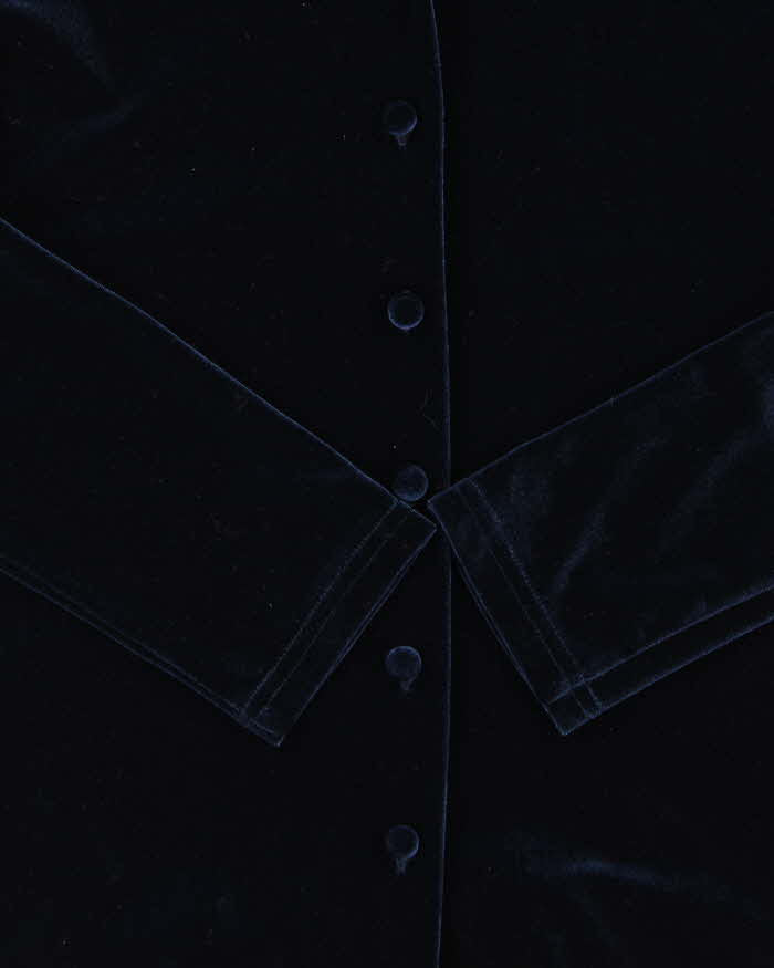 Vintage 90s Vertical Club Velvet Button-up Top - M