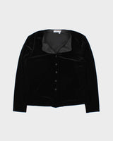 Vintage 90s Jax Velvet Button-up Top - M