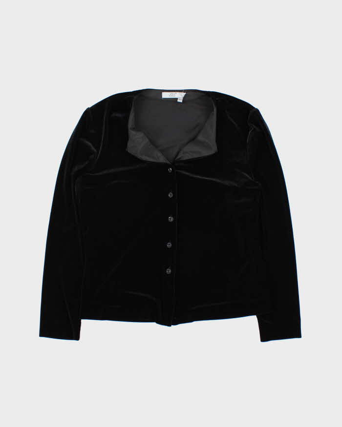 Vintage 90s Jax Velvet Button-up Top - M