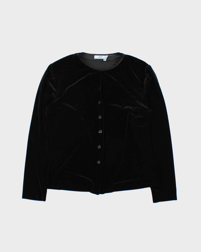 Vintage 90s Jax Velvet Button-up Top - M