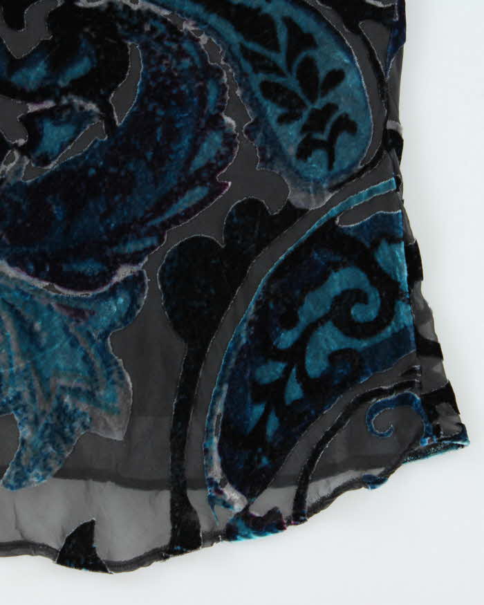 Vintage Y2k 00s Le Chateau Velvet Halter Neck Top - S