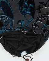 Vintage Y2k 00s Le Chateau Velvet Halter Neck Top - S