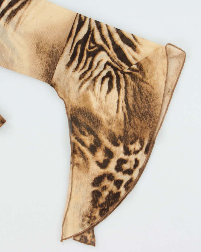 Vintage 90s Street One Animal Print Mesh Top - M