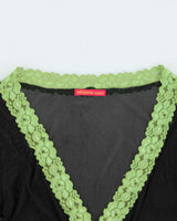 Vintage Y2k 00s Madison Mesh Lace Detail Top - S
