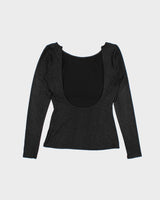 Vintage Y2k 00s Guess Backless Sparkly Long Sleeve Top - S