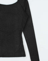 Vintage Y2k 00s Guess Backless Sparkly Long Sleeve Top - S
