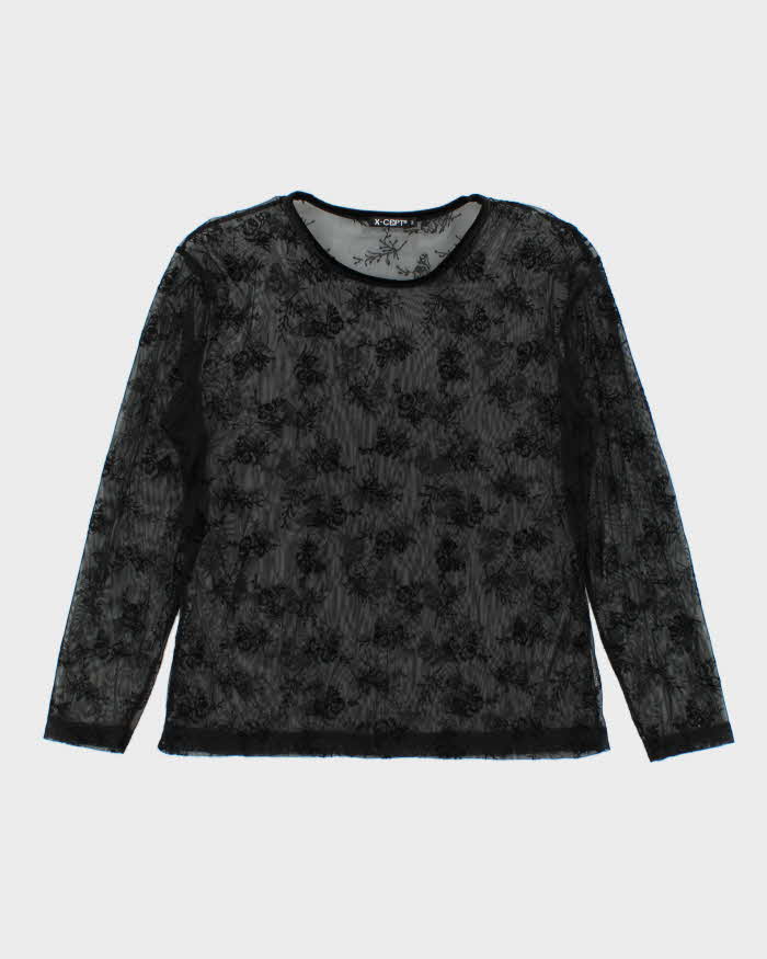 Vintage Y2k 00s X-Cept Mesh Long Sleeve Top - M