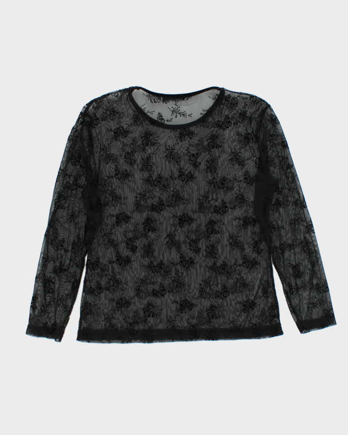 Vintage Y2k 00s X-Cept Mesh Long Sleeve Top - M