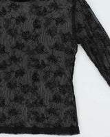 Vintage Y2k 00s X-Cept Mesh Long Sleeve Top - M